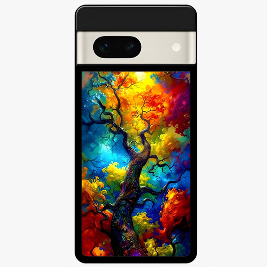  Colorful Soda Bottles Glass Case For Google Pixel 7A back cover – full design glossy printed glass finish