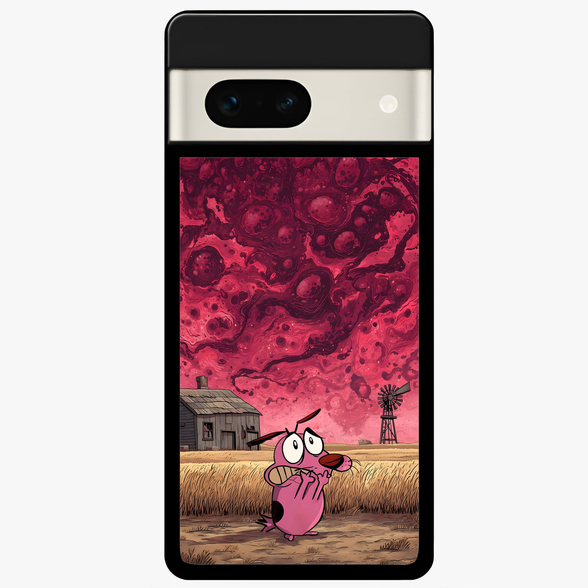  Courage Under Sky Glass Case For Google Pixel 7A back cover – full design glossy printed glass finish