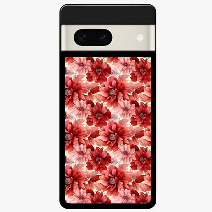  Crimson Love Petals Glass Case For Google Pixel 7A back cover – full design glossy printed glass finish