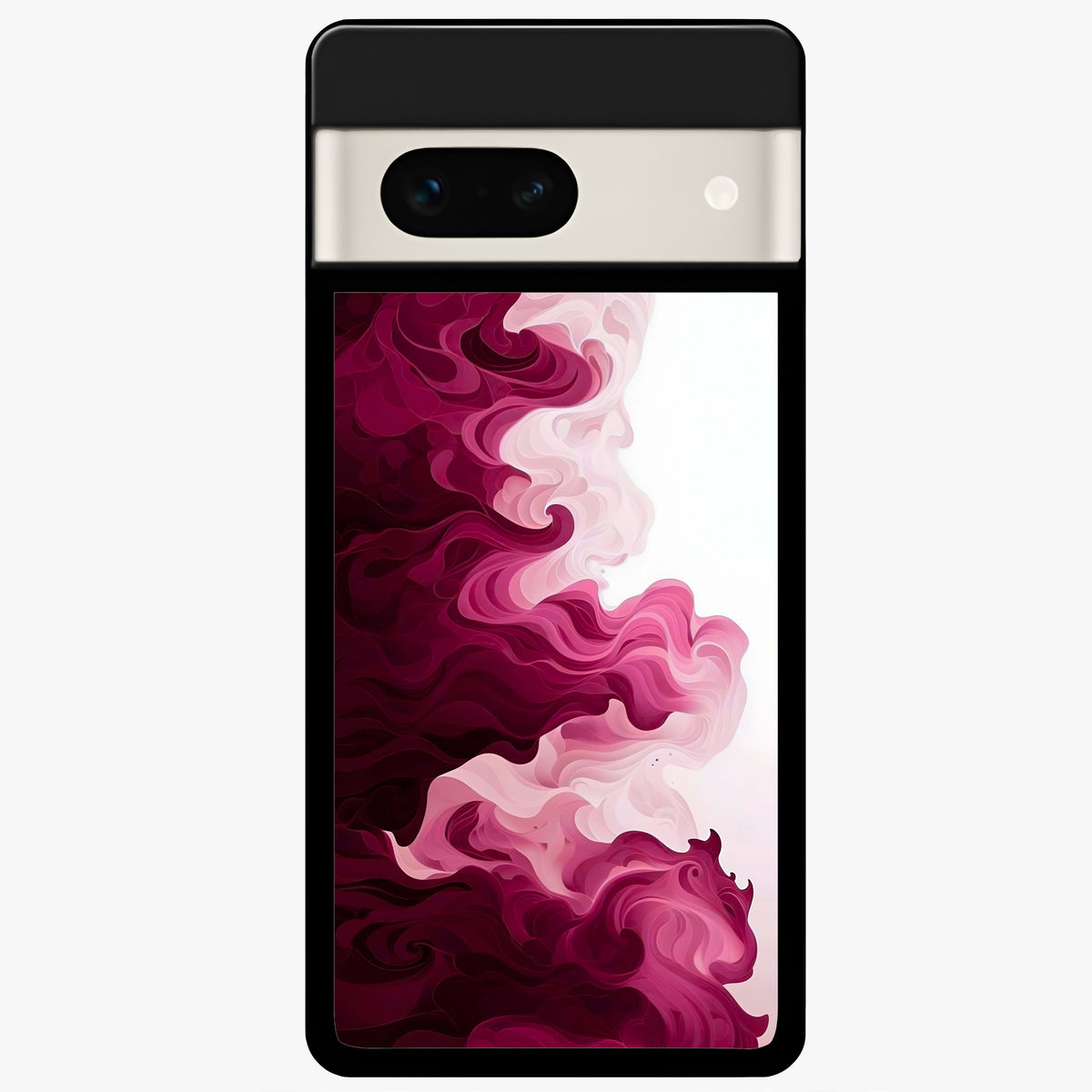  Crimson Wave Flow Glass Case For Google Pixel 7A back cover – full design glossy printed glass finish