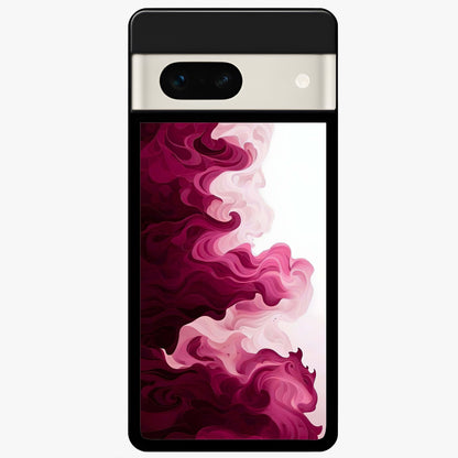  Crimson Wave Flow Glass Case For Google Pixel 7A back cover – full design glossy printed glass finish