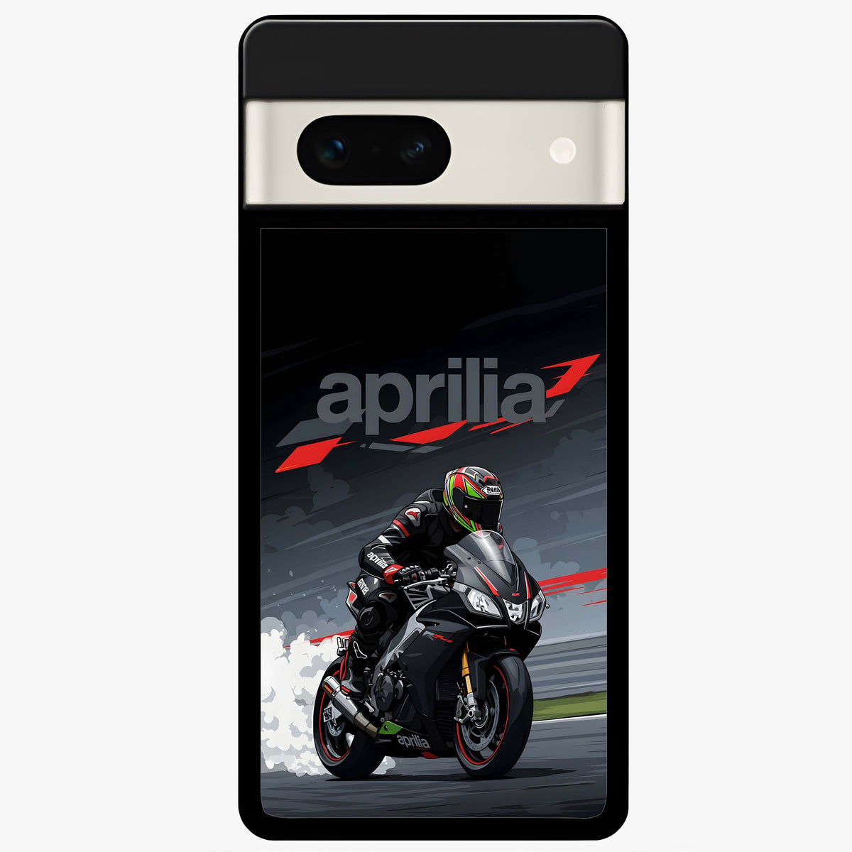  Dark Aprilla Glass Case For Google Pixel 7A back cover – full design glossy printed glass finish