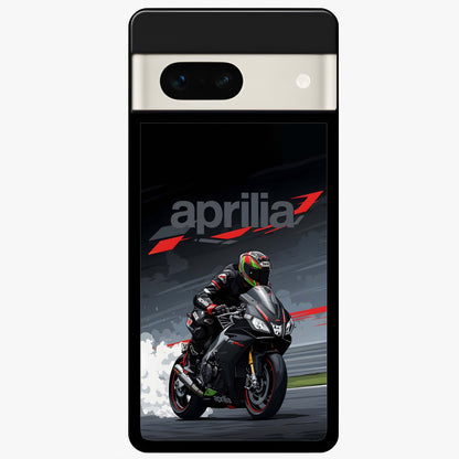  Dark Aprilla Glass Case For Google Pixel 7A back cover – full design glossy printed glass finish