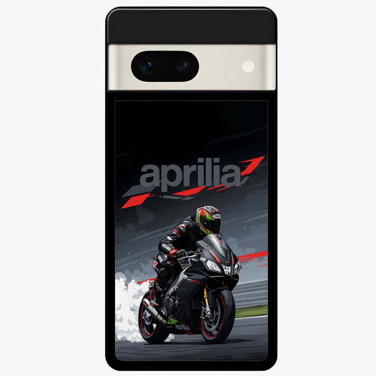  Dark Aprilla Glass Case For Google Pixel 7A back cover – full design glossy printed glass finish