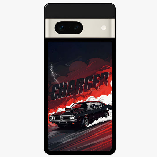  Dark Charger Fury Glass Case For Google Pixel 7A back cover – full design glossy printed glass finish