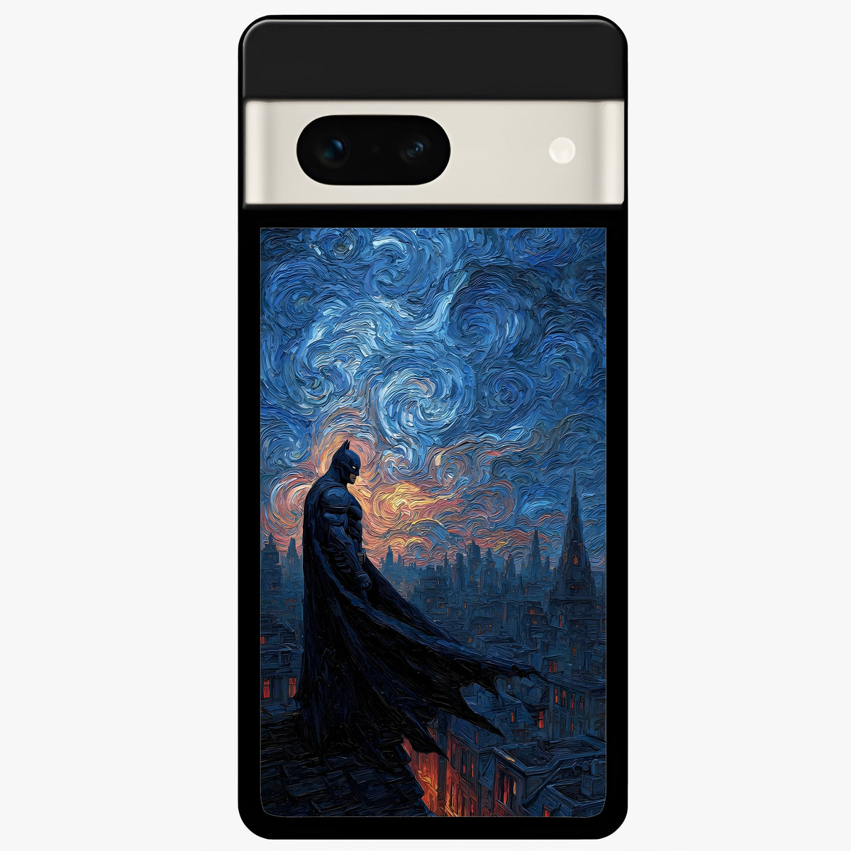  Dark Knight Dusk Glass Case For Google Pixel 7A back cover – full design glossy printed glass finish