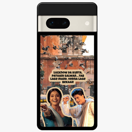  Desi Retro Vibes Glass Case For Google Pixel 7A back cover – full design glossy printed glass finish