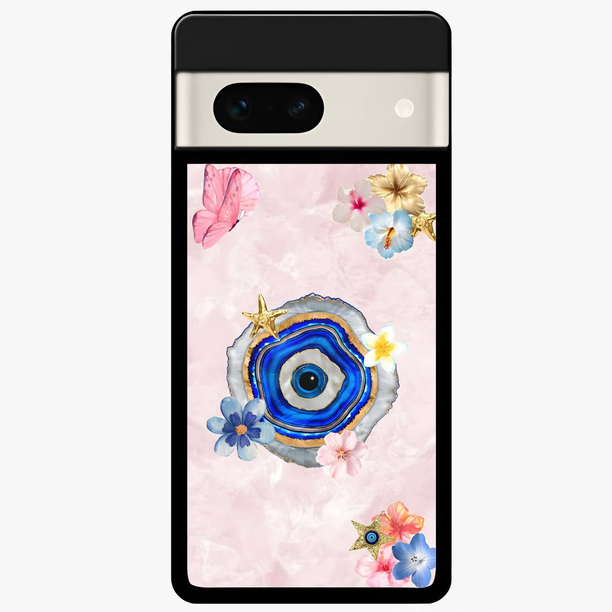  Divine Aura Bloom Glass Case For Google Pixel 7A back cover – full design glossy printed glass finish