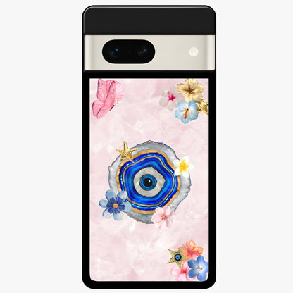  Divine Aura Bloom Glass Case For Google Pixel 7A back cover – full design glossy printed glass finish