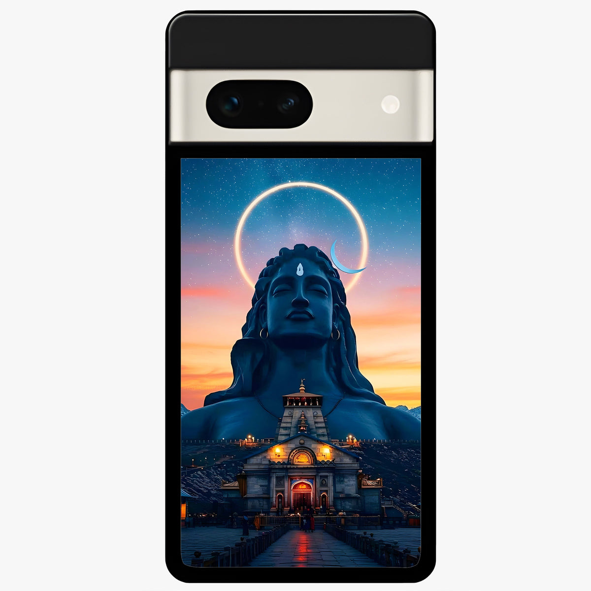  Eternal Shiva Aura Glass Case For Google Pixel 7A back cover – full design glossy printed glass finish