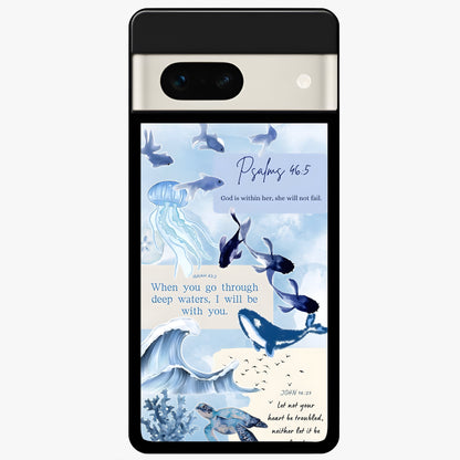  Faithful Ocean Promise Glass Case For Google Pixel 7A back cover – full design glossy printed glass finish