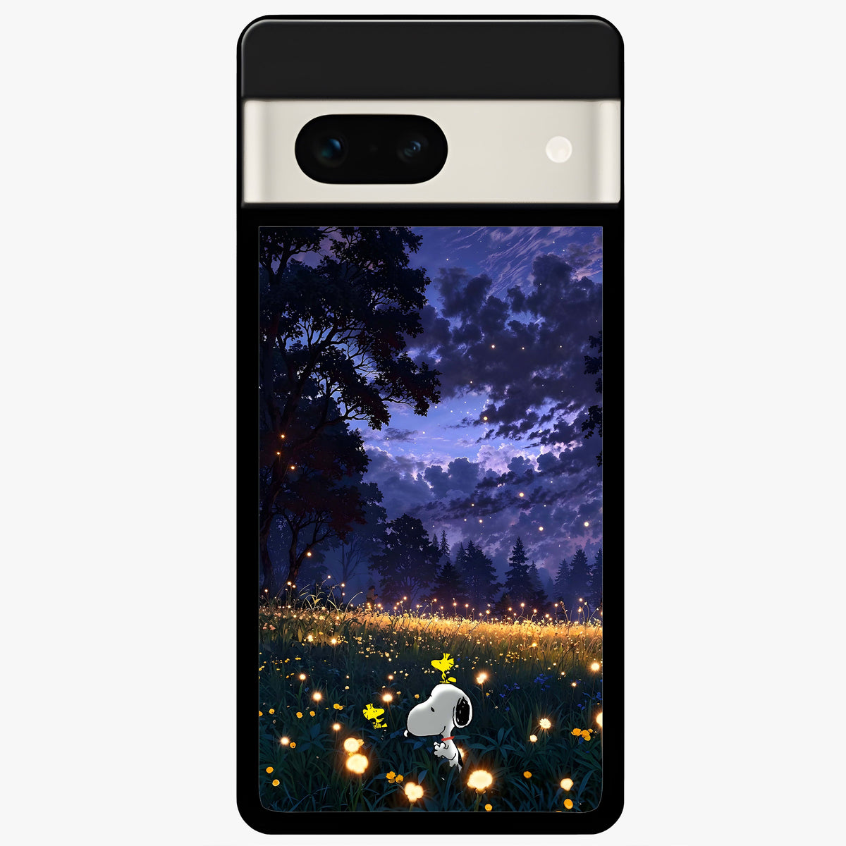  Firefly Meadow Magic Glass Case For Google Pixel 7A back cover – full design glossy printed glass finish