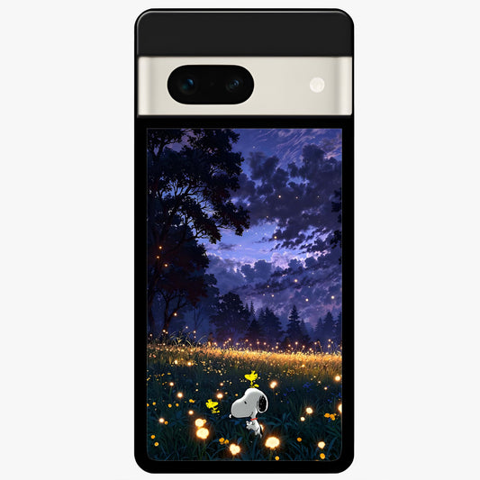  Firefly Meadow Magic Glass Case For Google Pixel 7A back cover – full design glossy printed glass finish