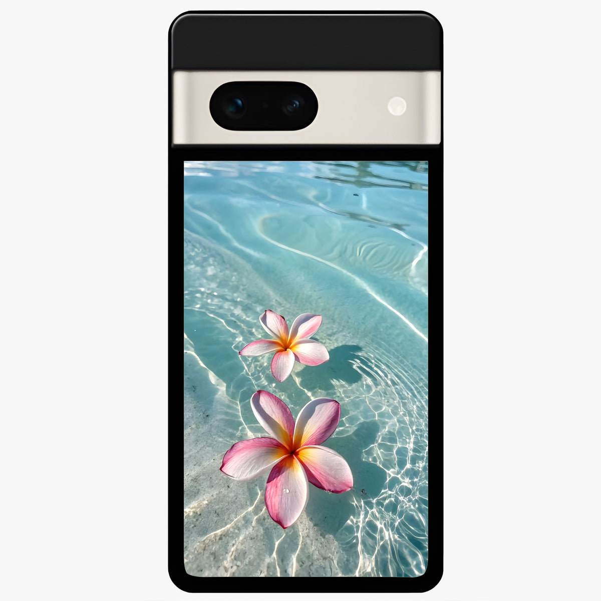  Floating Bloom Bliss Glass Case For Google Pixel 7A back cover – full design glossy printed glass finish