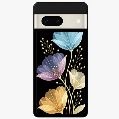  Flower Bloom Glow Glass Case For Google Pixel 7A back cover – full design glossy printed glass finish