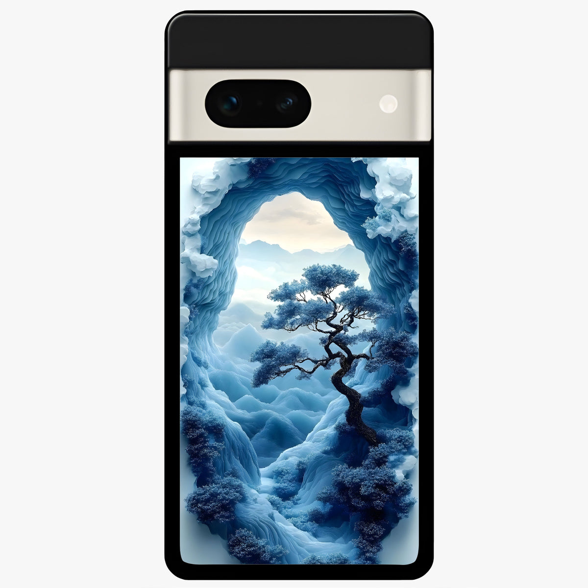  Frozen Serenity Gate Glass Case For Google Pixel 7A back cover – full design glossy printed glass finish