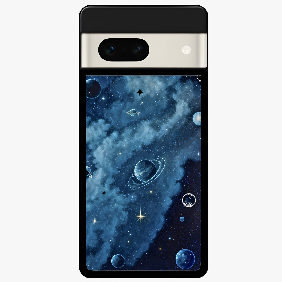  Galaxy Dream Space Glass Case For Google Pixel 7A back cover – full design glossy printed glass finish