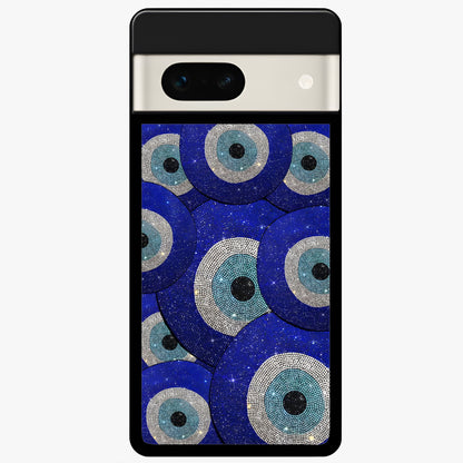 Galaxy Eye Flow Glass Case For Google Pixel 7A back cover – full design glossy printed glass finish