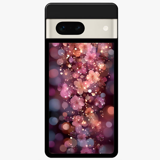  Glowing Petal Bliss Glass Case For Google Pixel 7A back cover – full design glossy printed glass finish