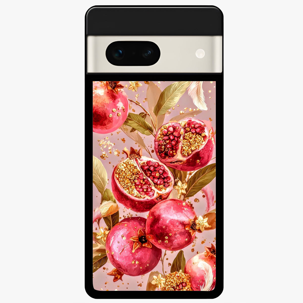  Golden Bloom Glow Glass Case For Google Pixel 7A back cover – full design glossy printed glass finish