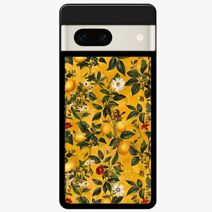  Golden Lemon Field Glass Case For Google Pixel 7A back cover – full design glossy printed glass finish