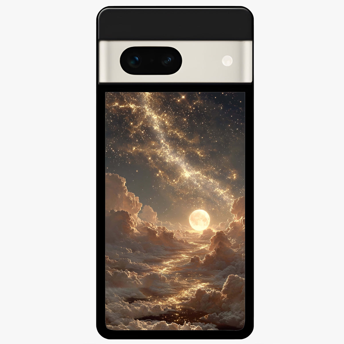  Golden Sky Dream Glass Case For Google Pixel 7A back cover – full design glossy printed glass finish