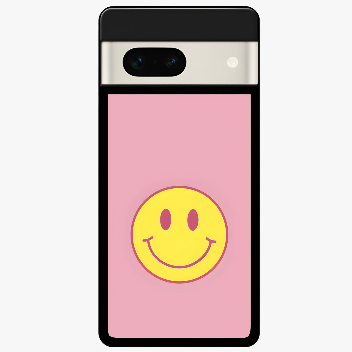  Happy Pink Mood Glass Case For Google Pixel 7A back cover – full design glossy printed glass finish