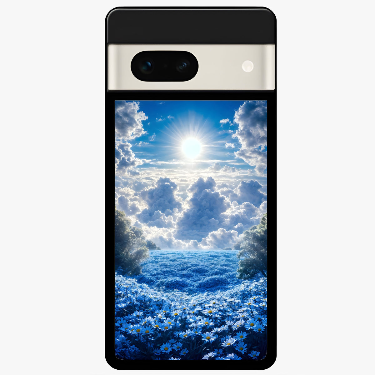  Heavenly Daisy Horizon Glass Case For Google Pixel 7A back cover – full design glossy printed glass finish