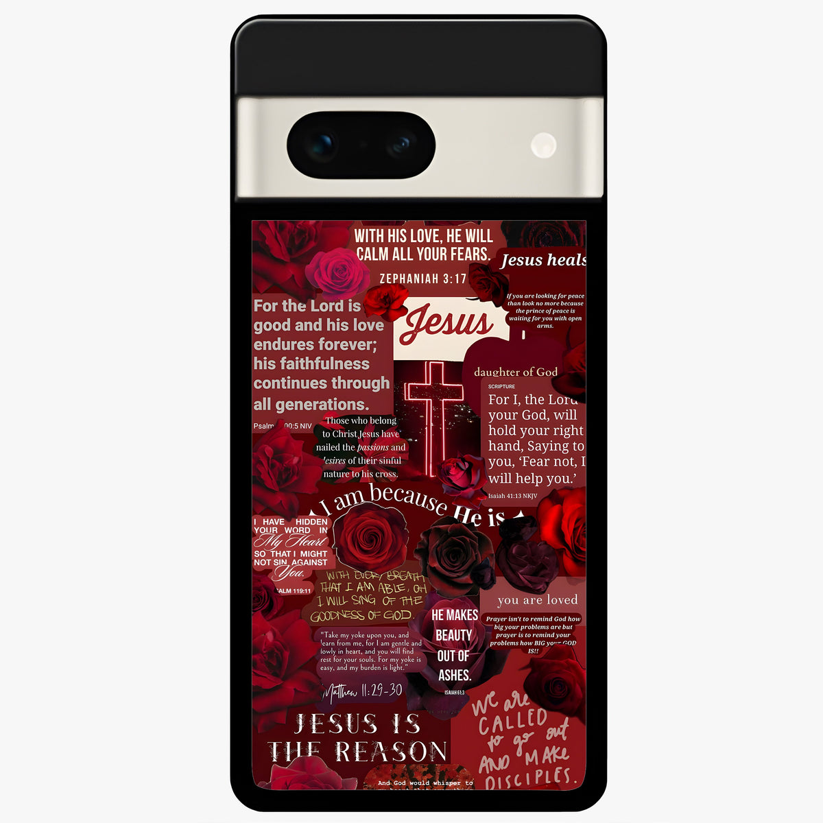  Jesus Love Heals Glass Case For Google Pixel 7A back cover – full design glossy printed glass finish