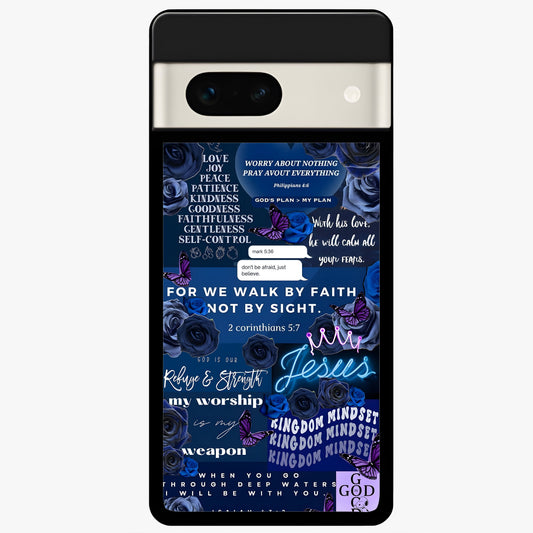  Kingdom Faith Glow Glass Case For Google Pixel 7A back cover – full design glossy printed glass finish