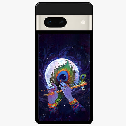  Krishna Hands Art Glass Case For Google Pixel 7A back cover – full design glossy printed glass finish