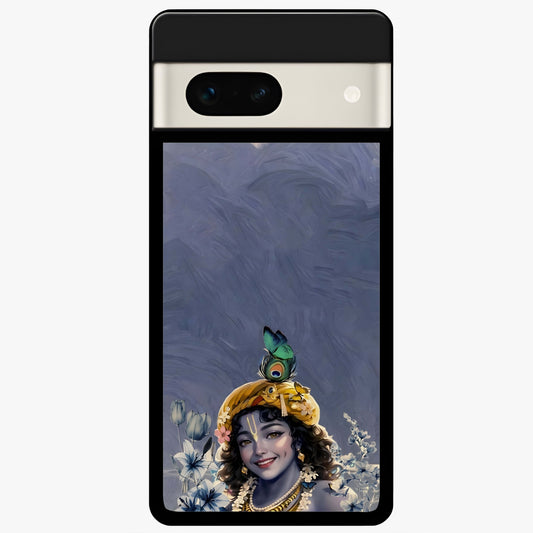  Lord Krishna Glass Case For Google Pixel 7A back cover – full design glossy printed glass finish