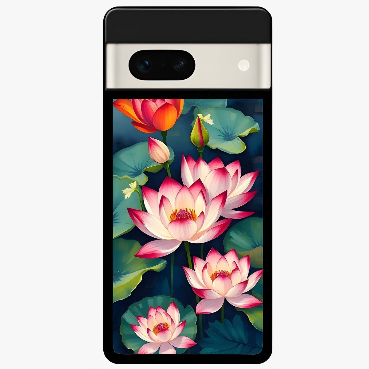  Lotus Dream Serenity Glass Case For Google Pixel 7A back cover – full design glossy printed glass finish