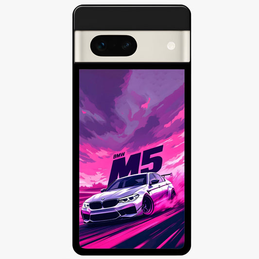  MS Neon Car Glass Case For Google Pixel 7A back cover – full design glossy printed glass finish
