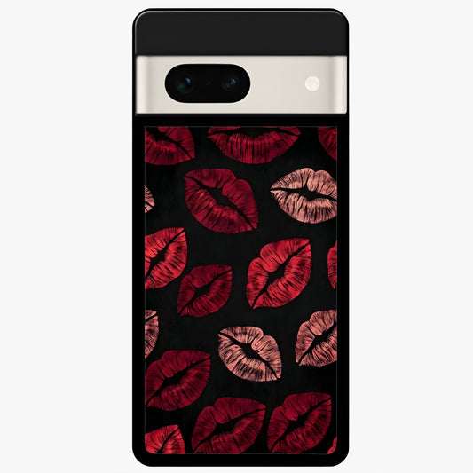  Midnight Kiss Love Glass Case For Google Pixel 7A back cover – full design glossy printed glass finish