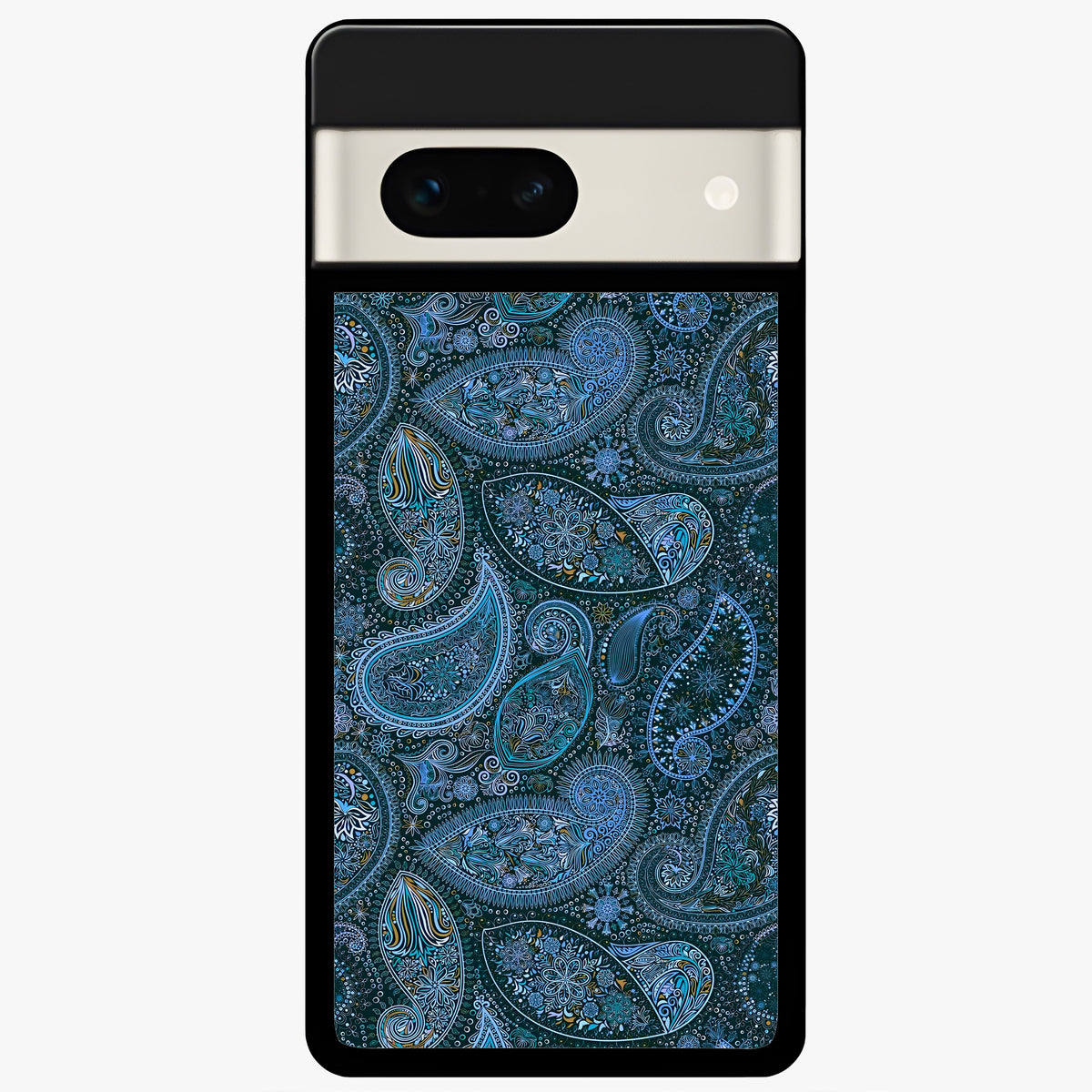  Midnight Paisley Glow Glass Case For Google Pixel 7A back cover – full design glossy printed glass finish