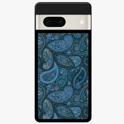  Midnight Paisley Glow Glass Case For Google Pixel 7A back cover – full design glossy printed glass finish