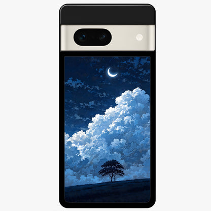  Midnight Sky Serenity Glass Case For Google Pixel 7A back cover – full design glossy printed glass finish