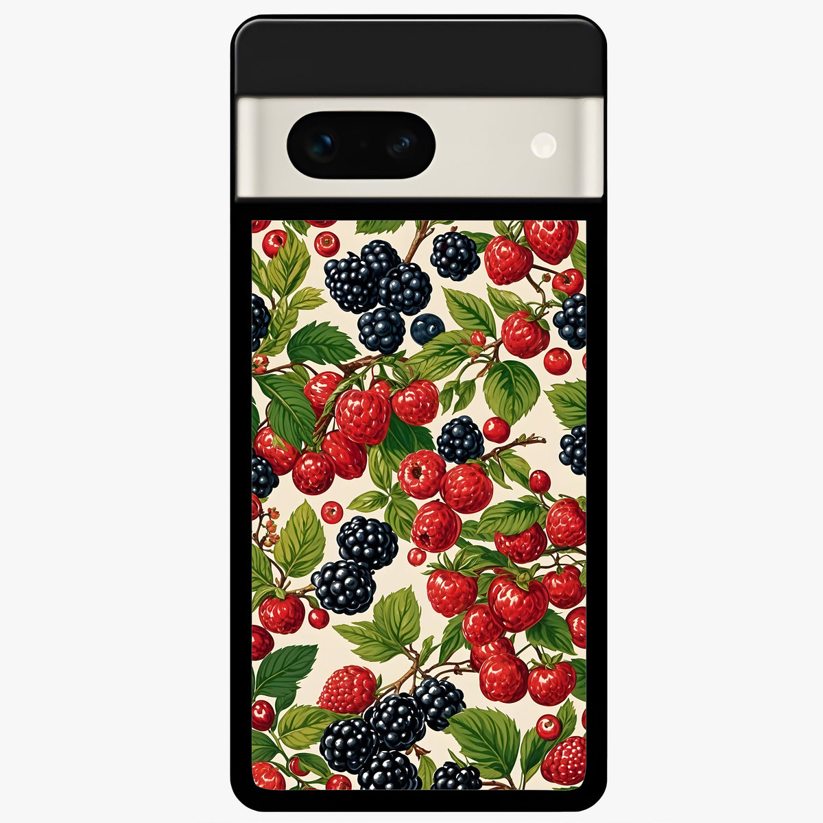  Mixed Berry Collage Glass Case For Google Pixel 7A back cover – full design glossy printed glass finish