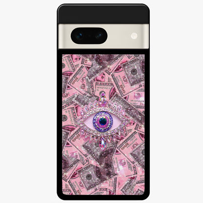  Money Eye Luxe Glass Case For Google Pixel 7A back cover – full design glossy printed glass finish