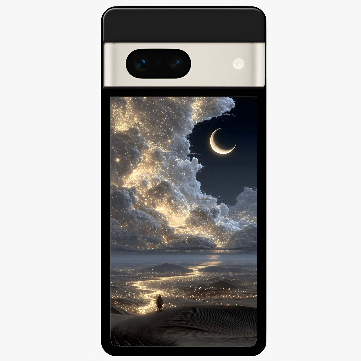  Moonlight Spark Path Glass Case For Google Pixel 7A back cover – full design glossy printed glass finish