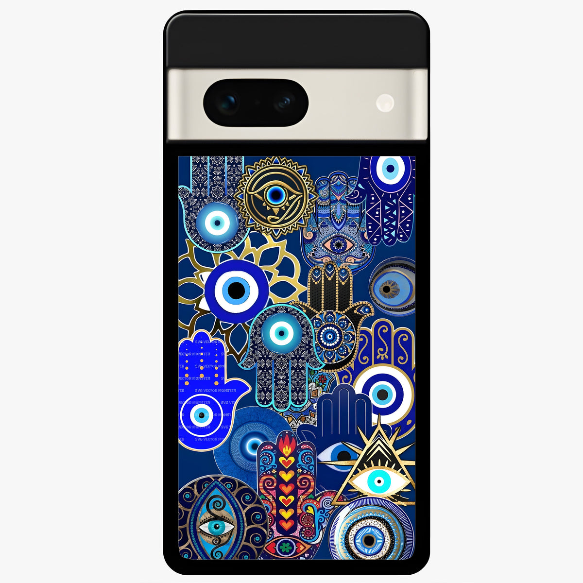  Mystic Palm Guard Glass Case For Google Pixel 7A back cover – full design glossy printed glass finish