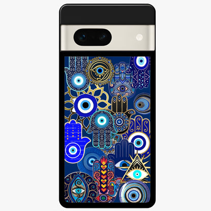  Mystic Palm Guard Glass Case For Google Pixel 7A back cover – full design glossy printed glass finish