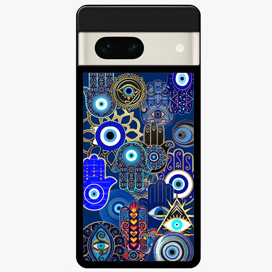  Mystic Palm Guard Glass Case For Google Pixel 7A back cover – full design glossy printed glass finish