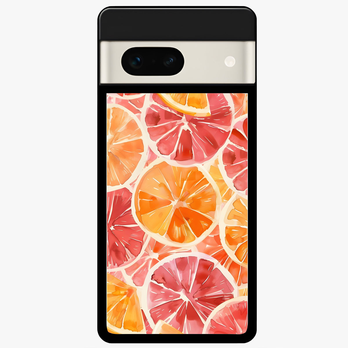  Orange Fruits Pattern Glass Case For Google Pixel 7A back cover – full design glossy printed glass finish
