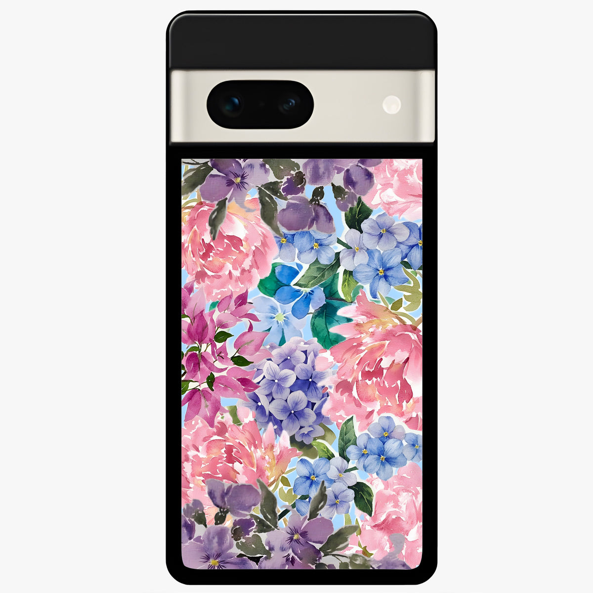  Pastel Floral Mix Glass Case For Google Pixel 7A back cover – full design glossy printed glass finish