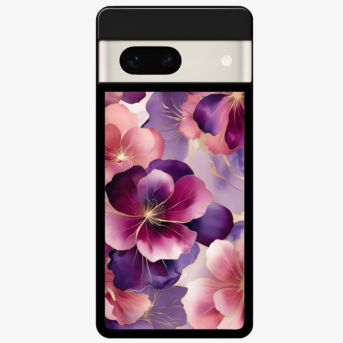  Pink Bouquet Florals Glass Case For Google Pixel 7A back cover – full design glossy printed glass finish