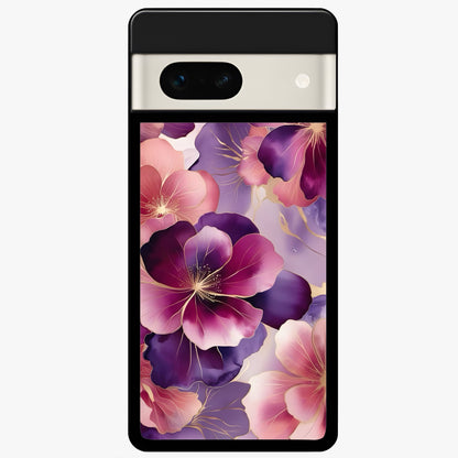  Pink Bouquet Florals Glass Case For Google Pixel 7A back cover – full design glossy printed glass finish