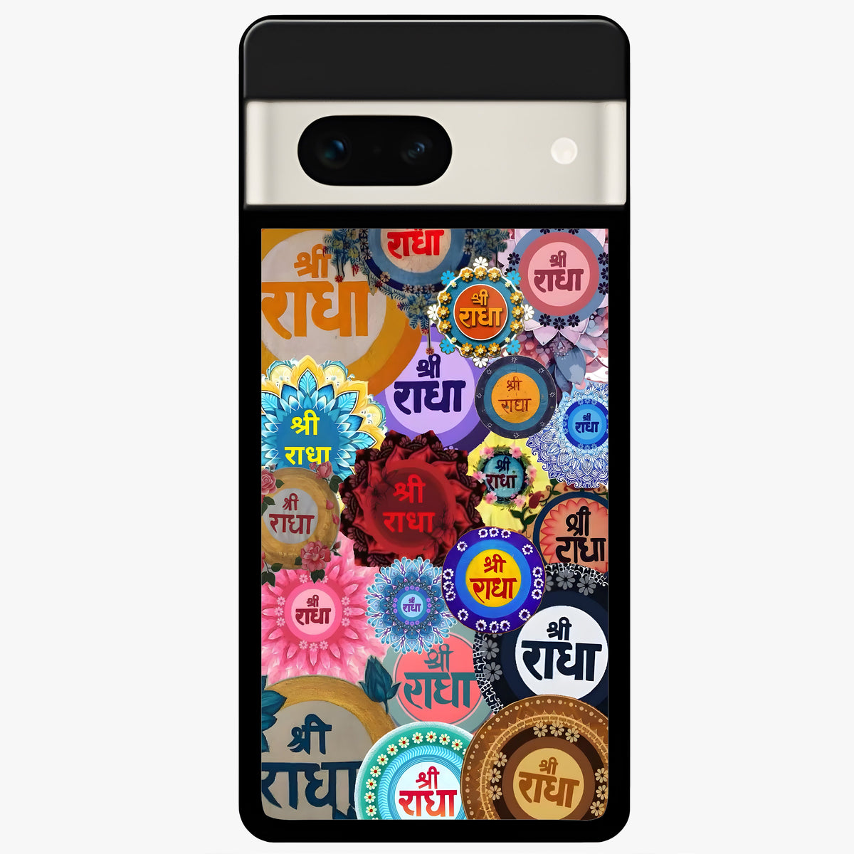  Radha Divine Bloom Glass Case For Google Pixel 7A back cover – full design glossy printed glass finish
