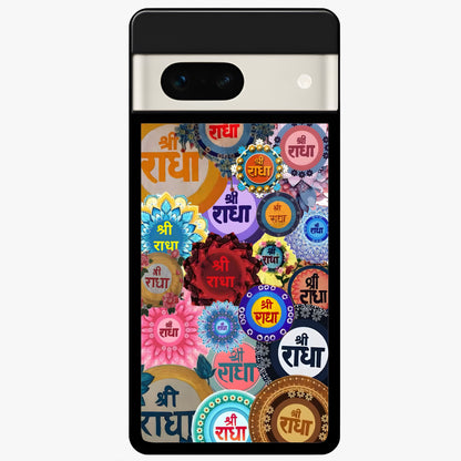  Radha Divine Bloom Glass Case For Google Pixel 7A back cover – full design glossy printed glass finish